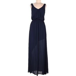 Show Me Your Mumu Maxi Dress Sheer Navy Size Large